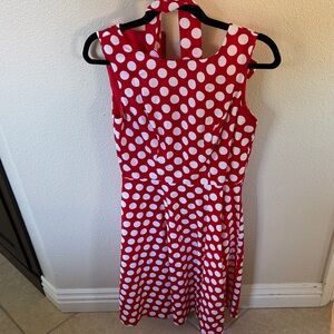 Red Polka Dot Sleeveless Dress